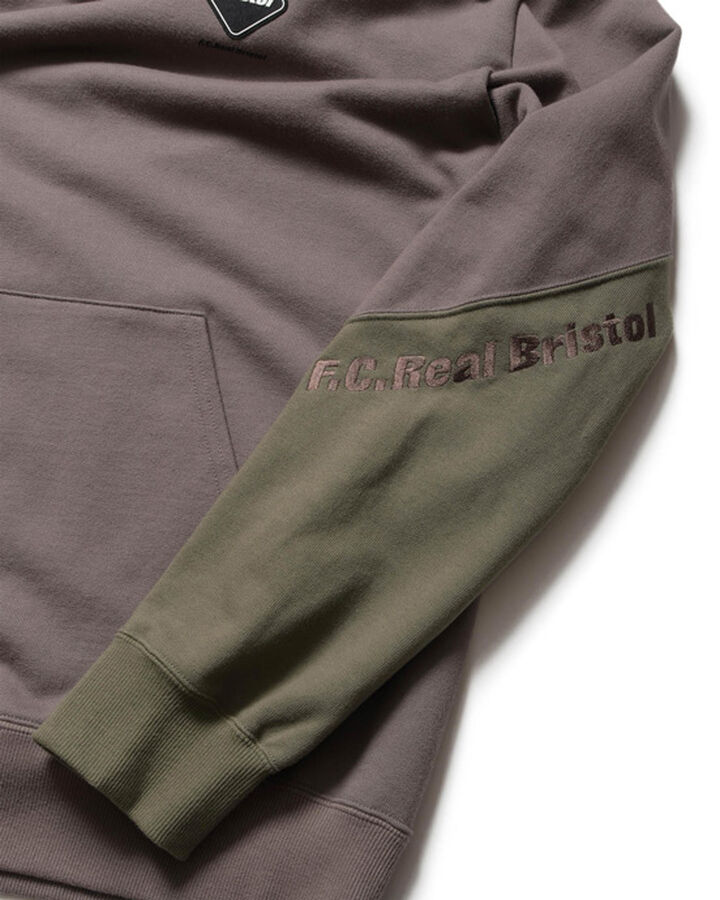 PANEL BAGGY SWEAT HOODIE,LIGHT BROWN, medium image number 3