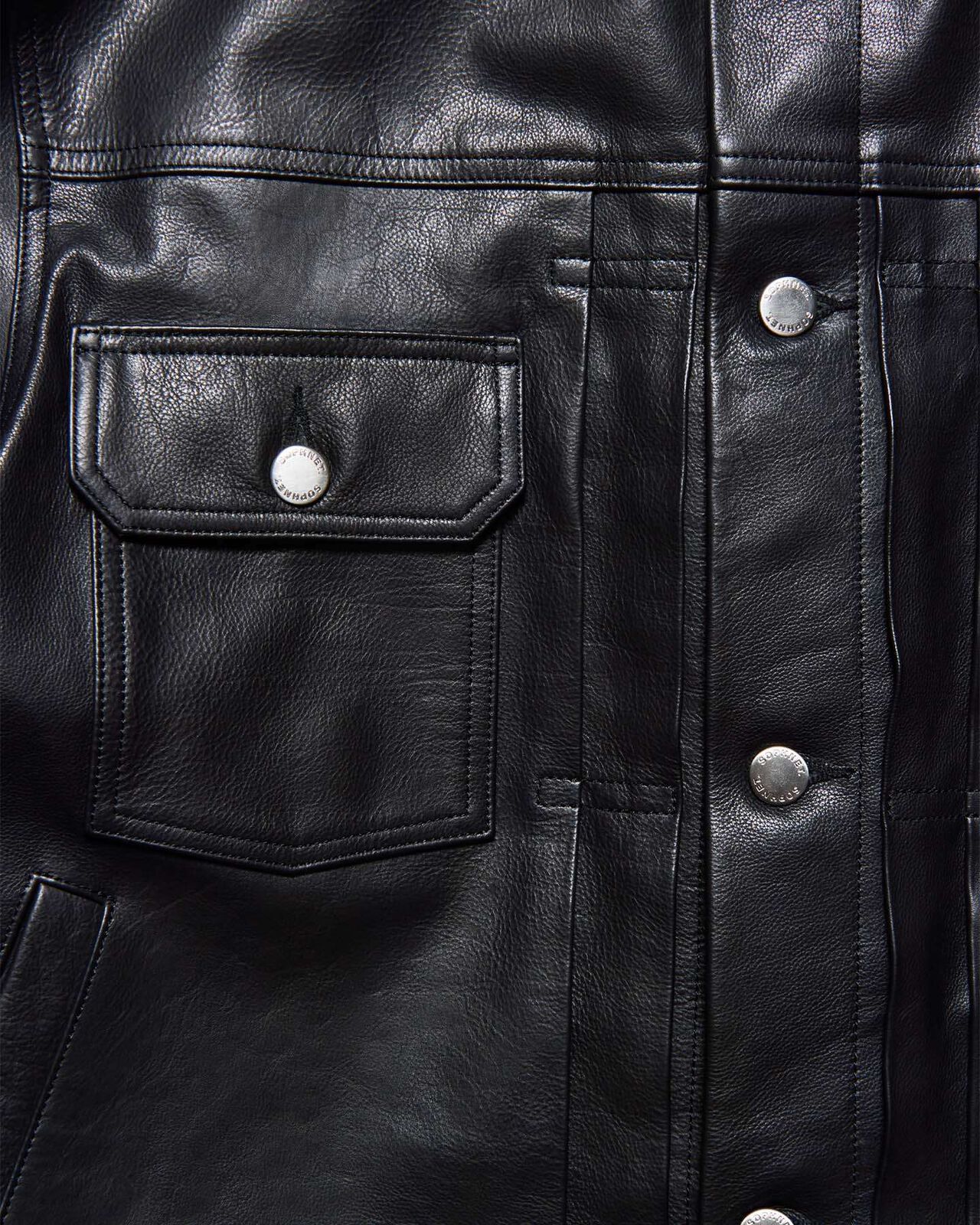 LEATHER TRUCKER JACKET,BLACK, large image number 4