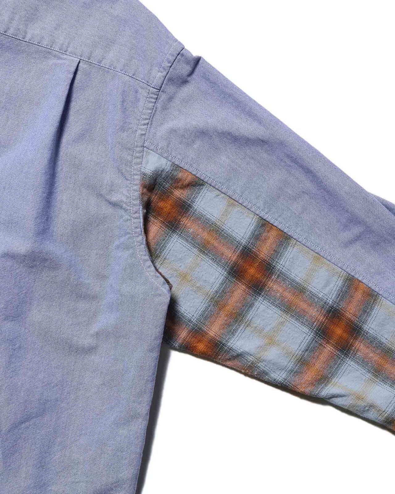 CHECK PANELED B.D SHIRT,NAVY, large image number 3