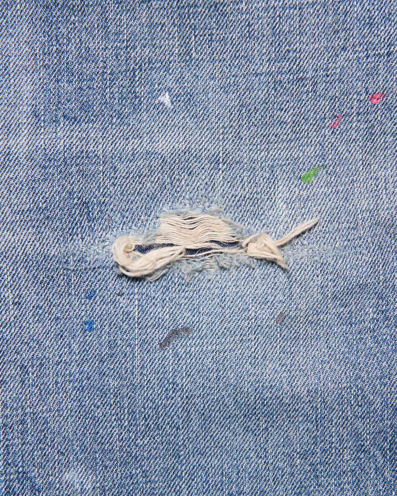 DAMAGED DENIM WIDE-FIT JEANS,INDIGO, large image number 3