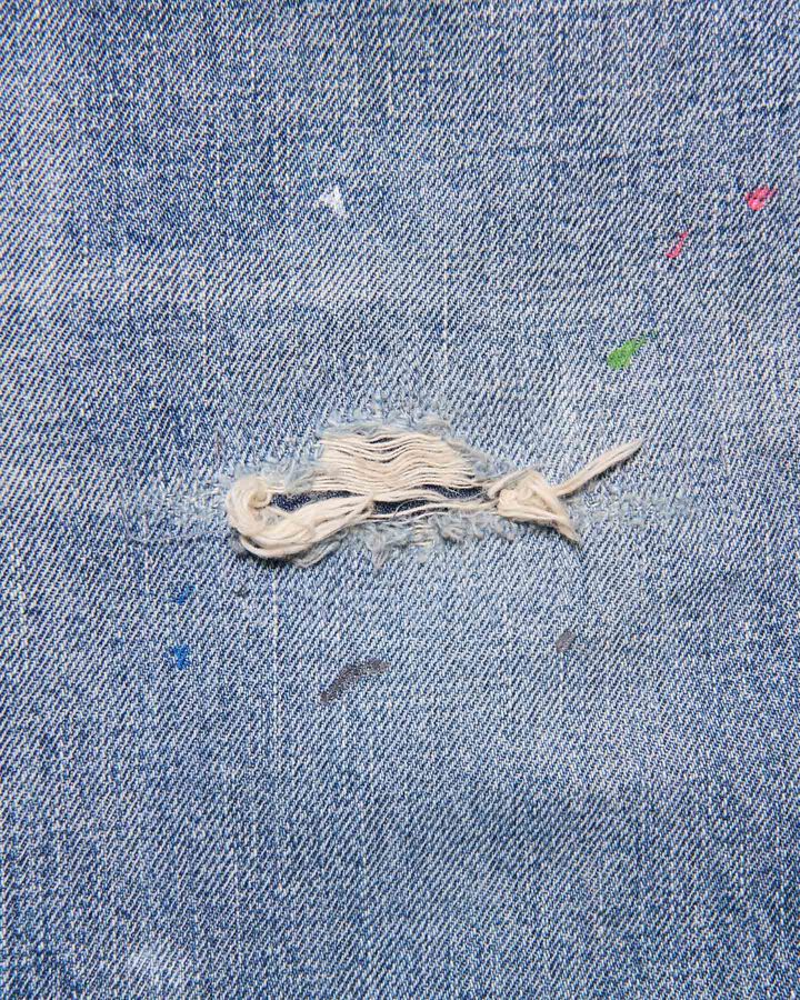 DAMAGED DENIM WIDE-FIT JEANS,INDIGO, medium image number 3