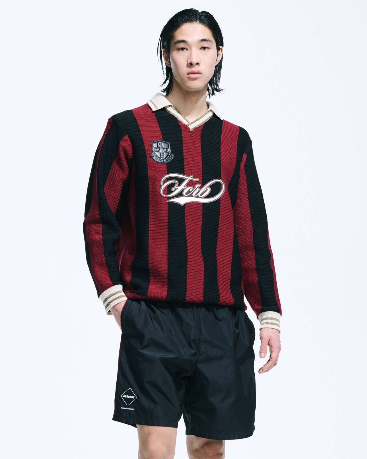 STRIPE KNIT SHIRT,BURGUNDY, large image number 4