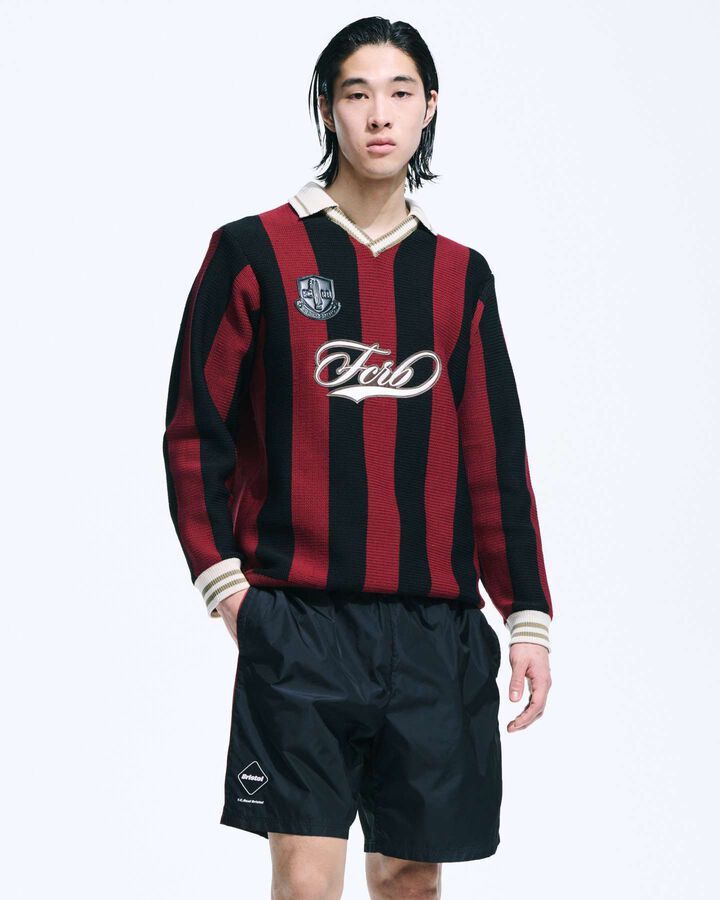 STRIPE KNIT SHIRT,BURGUNDY, medium image number 4