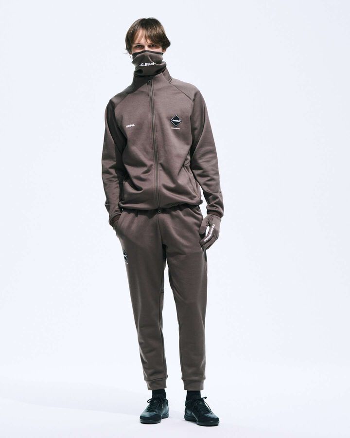 STRETCH FLEECE STAND COLLAR BLOUSON,MOCHA, medium image number 7