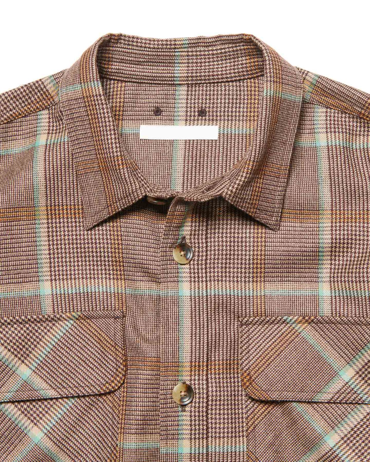 SAXONY WOOL CHECK LOGO PATCH SHIRT,B, large image number 2