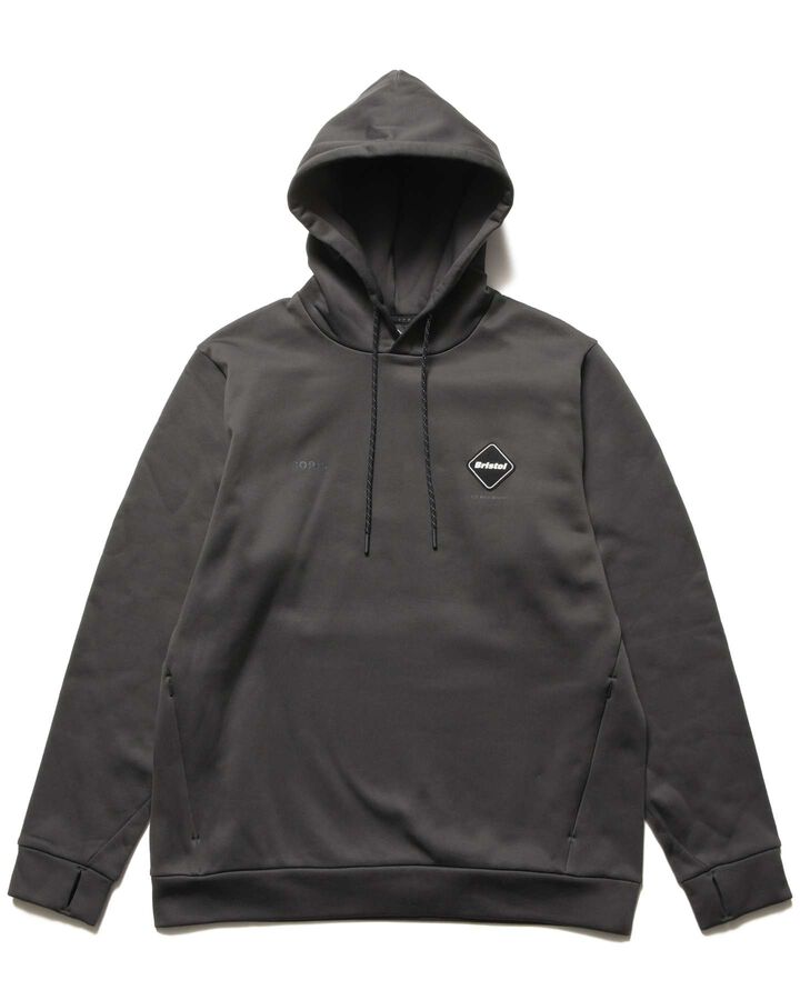 STRETCH FLEECE HOODIE,CHARCOAL GRAY, medium image number 1