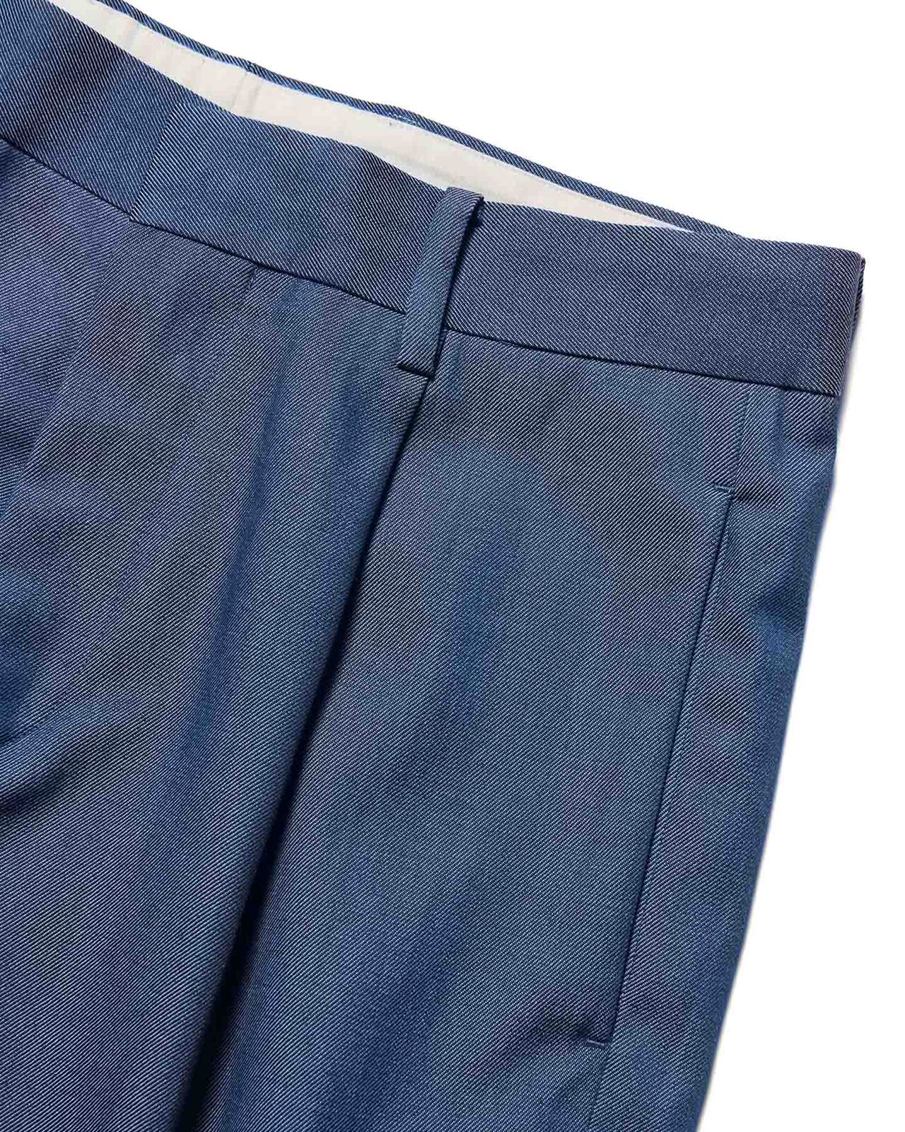DENIM SIDE POCKET TAPERED CROPPED SLACKS,NAVY, large image number 3