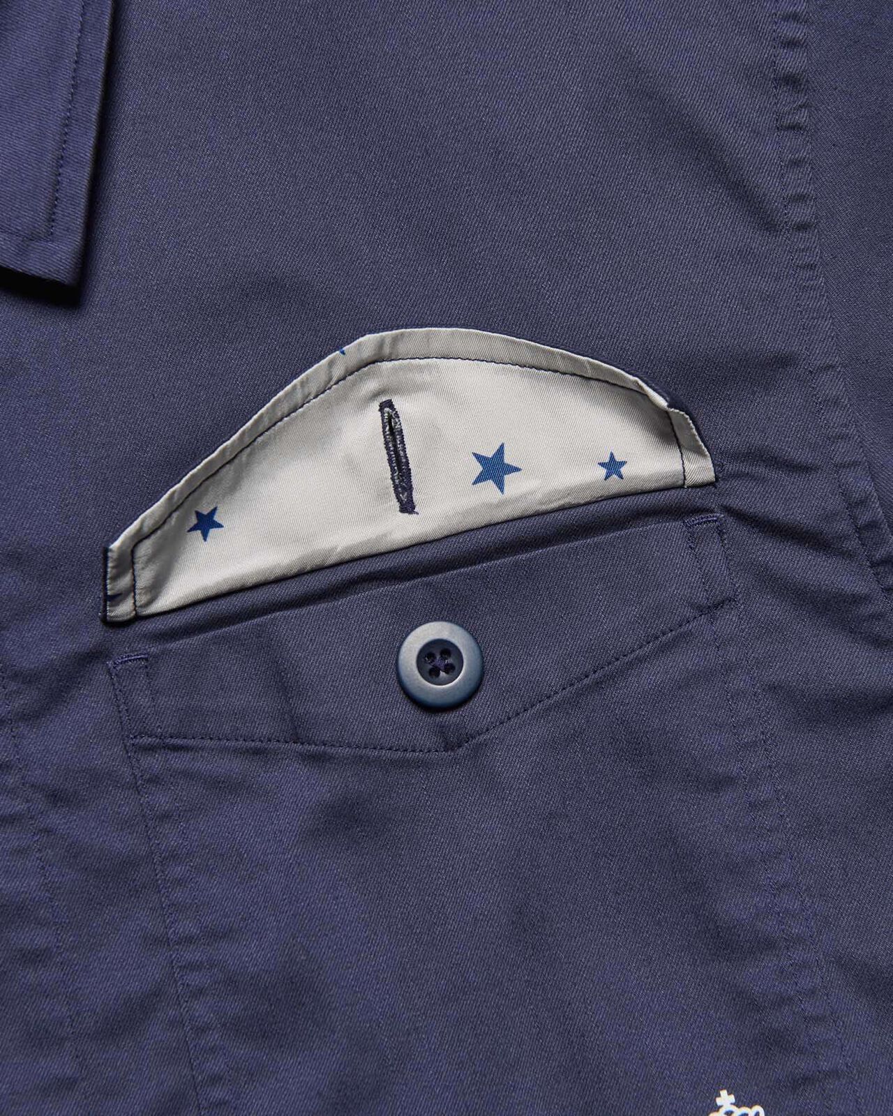 STRETCH TWILL FATIGUE SHIRT,NAVY, large image number 4