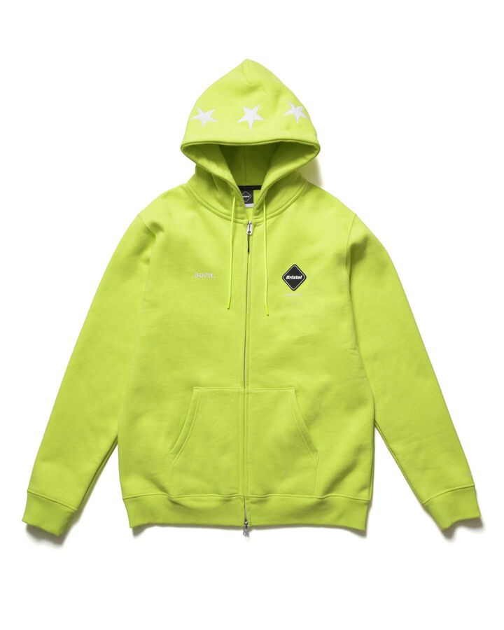 5-STAR ZIP-UP SWEAT HOODIE,YELLOW, medium