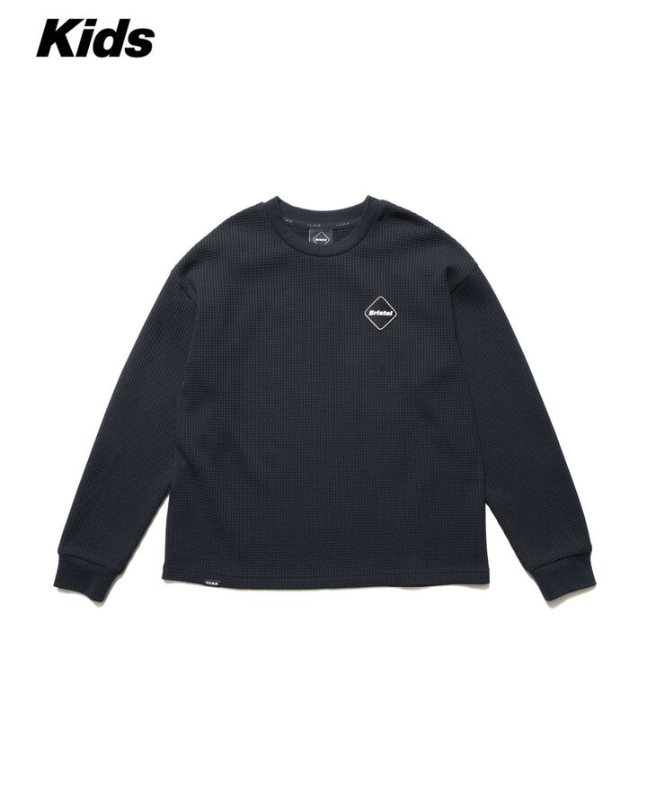 TECH WAFFLE L/S LOUNGE TOP,BLACK, medium image number 0