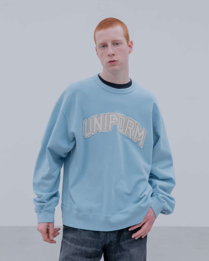 CUT-OUT LOGO SWEATSHIRT,LIGHT BLUE, medium image number 3