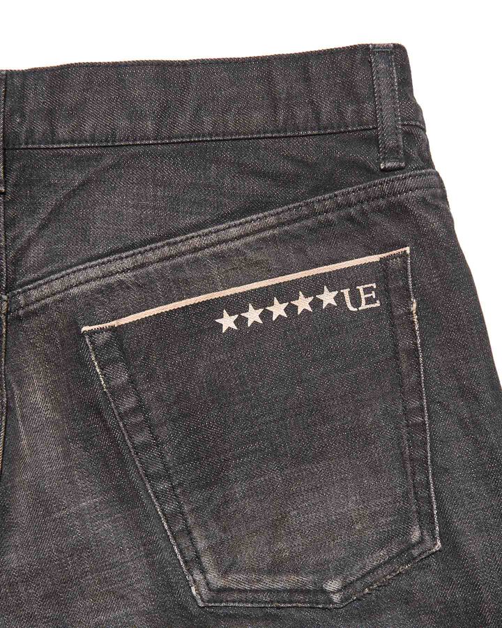 DAMAGED DENIM REGULAR-FIT JEANS,BLACK, medium image number 4