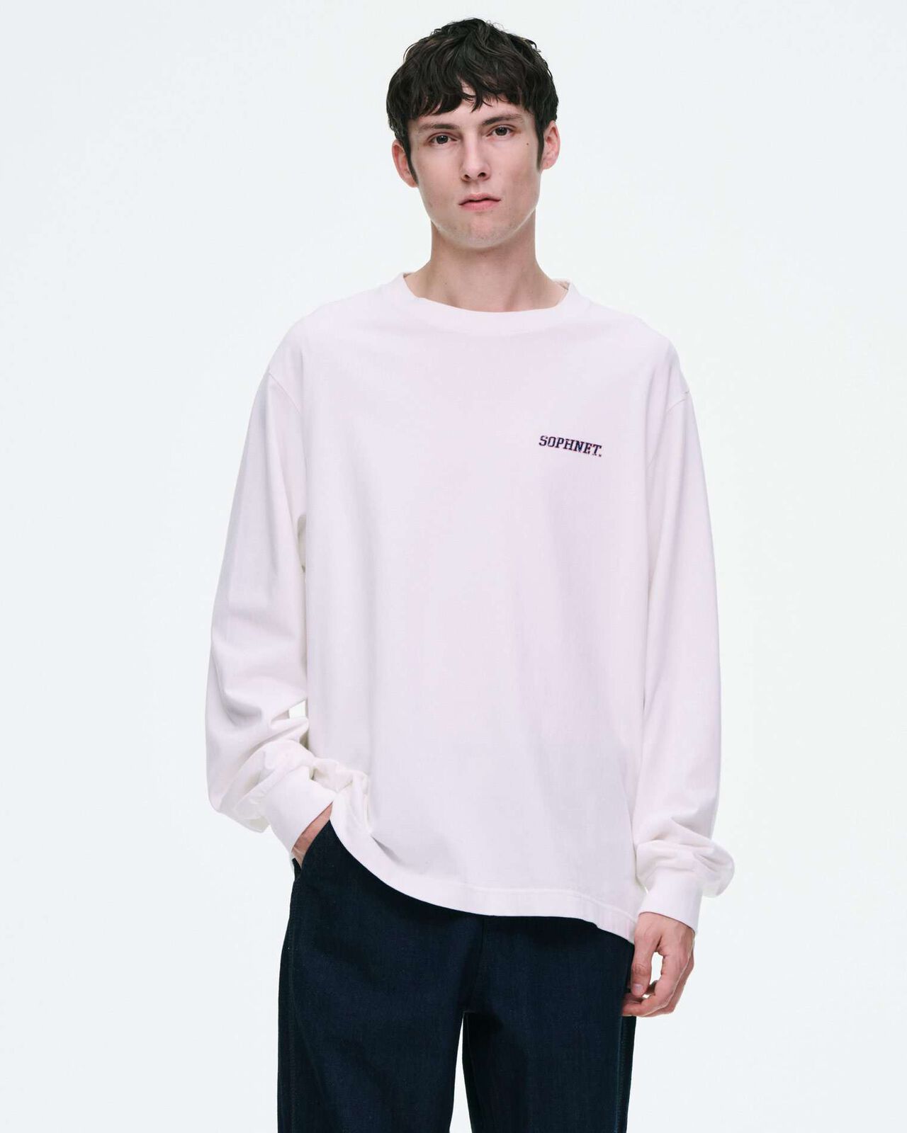 VINTAGE LOGO L/S WIDE TEE,CHARCOAL GRAY, large image number 3