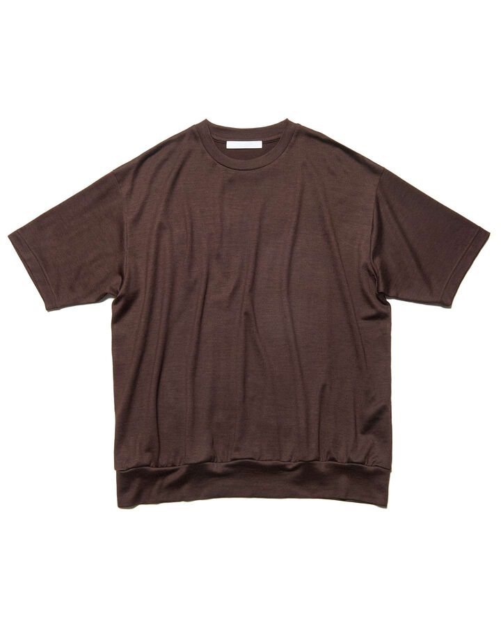 WASHABLE WOOL S/S TOP,BROWN, medium