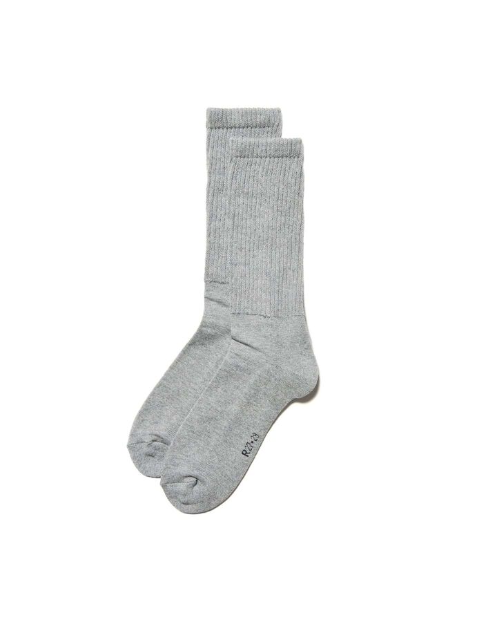 備長炭 RIBBED SOCKS,GRAY, medium