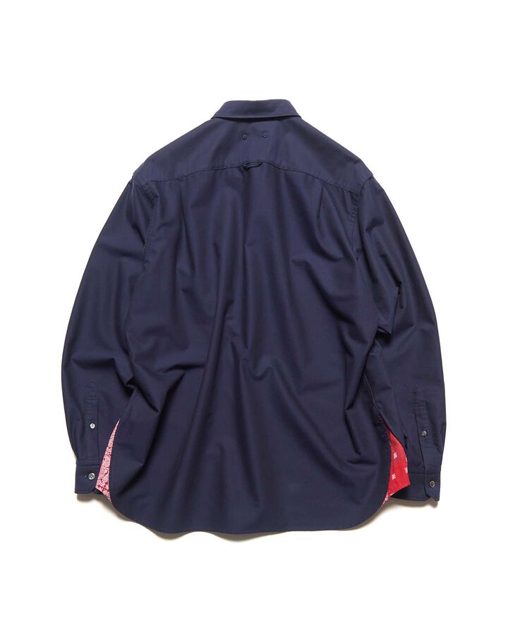 PATTERNED GUSSET SHIRT,NAVY, medium image number 1