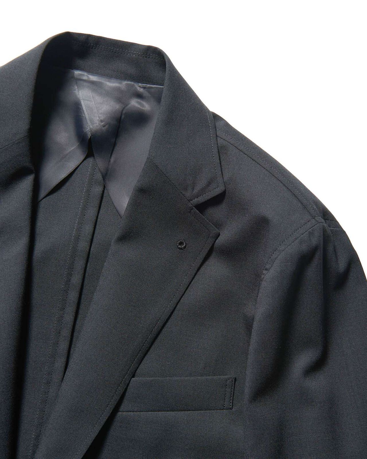 SUMMER STRETCH WOOL STANDARD 2BUTTON JACKET,BLACK, large image number 2