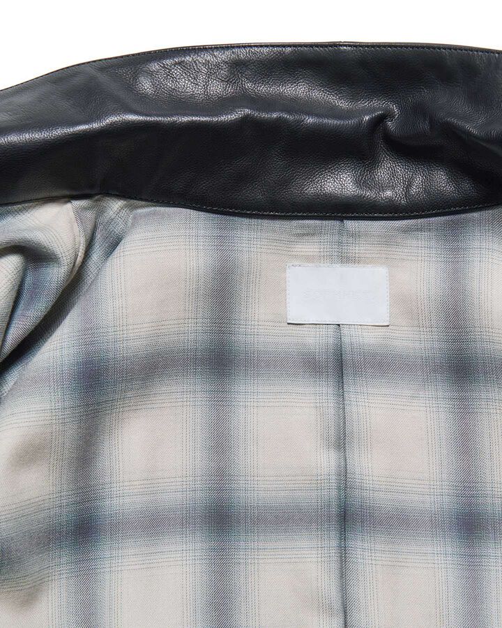 LEATHER TRUCKER JACKET,BLACK, medium image number 3