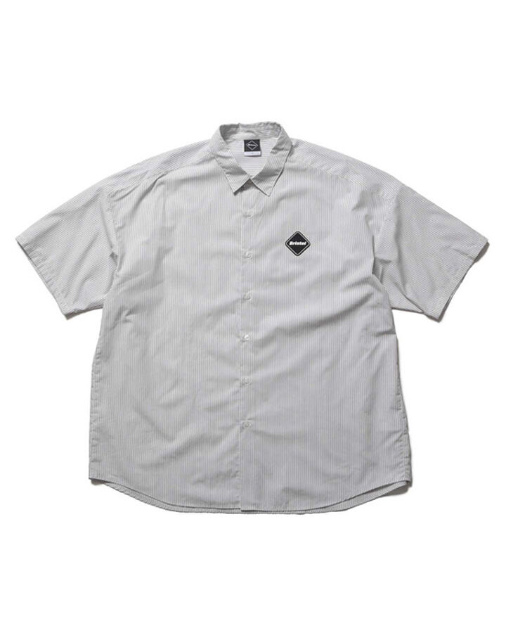 BIG LOGO S/S BAGGY SHIRT,GRAY STRIPE, medium image number 0
