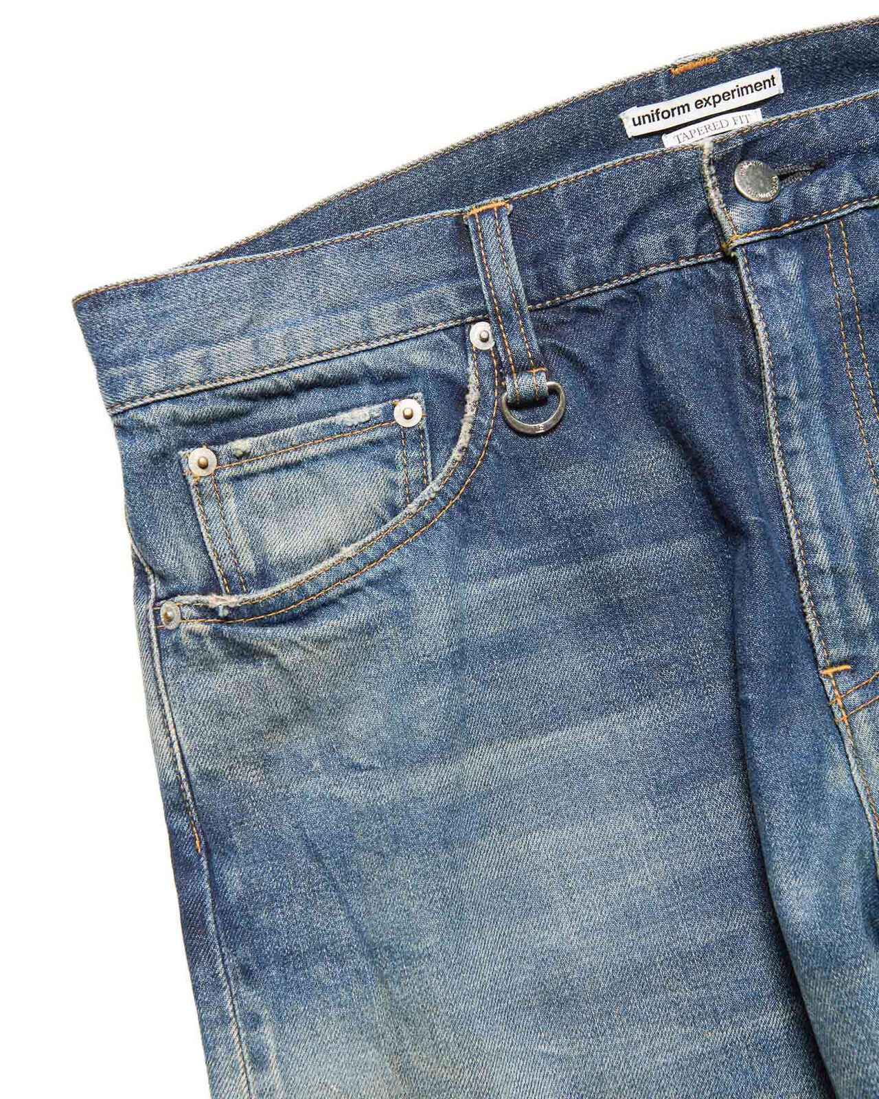 DAMAGED TAPERED-FIT JEANS,INDIGO, large image number 2