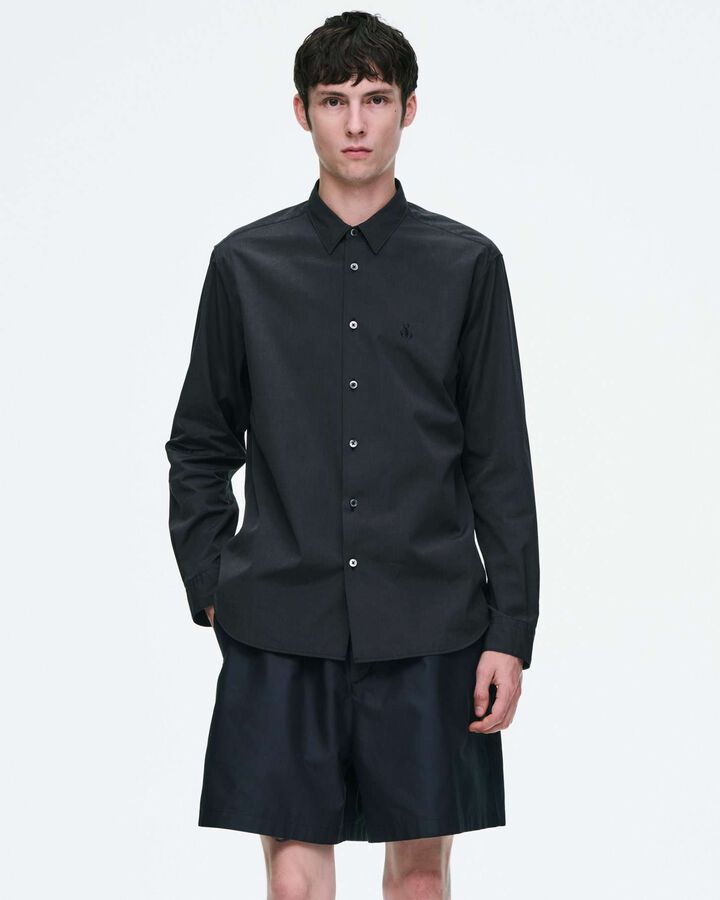 CHAMBRAY REGULAR-FIT SHIRT,BLACK, medium image number 5