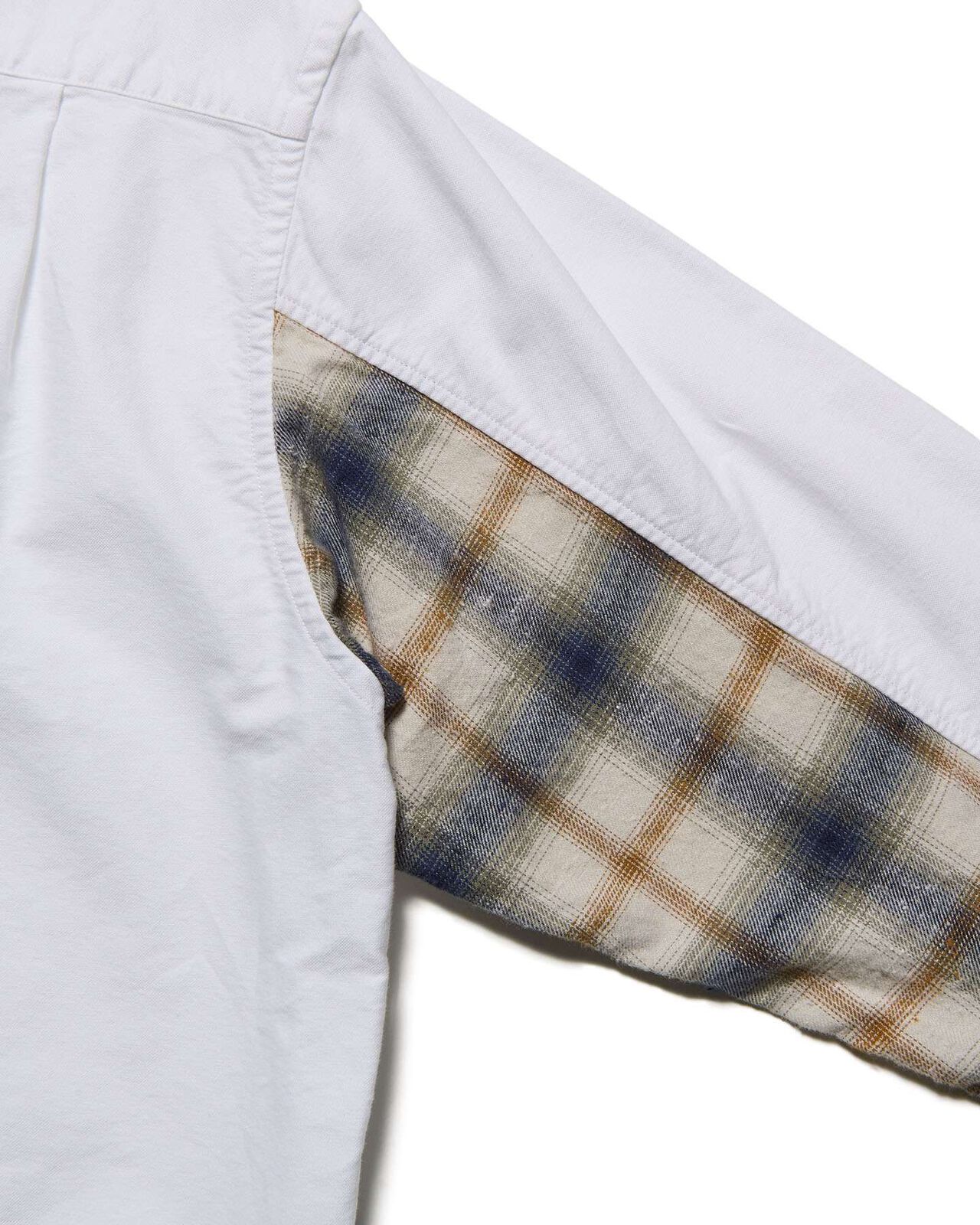 CHECK PANELED B.D SHIRT,WHITE, large image number 3