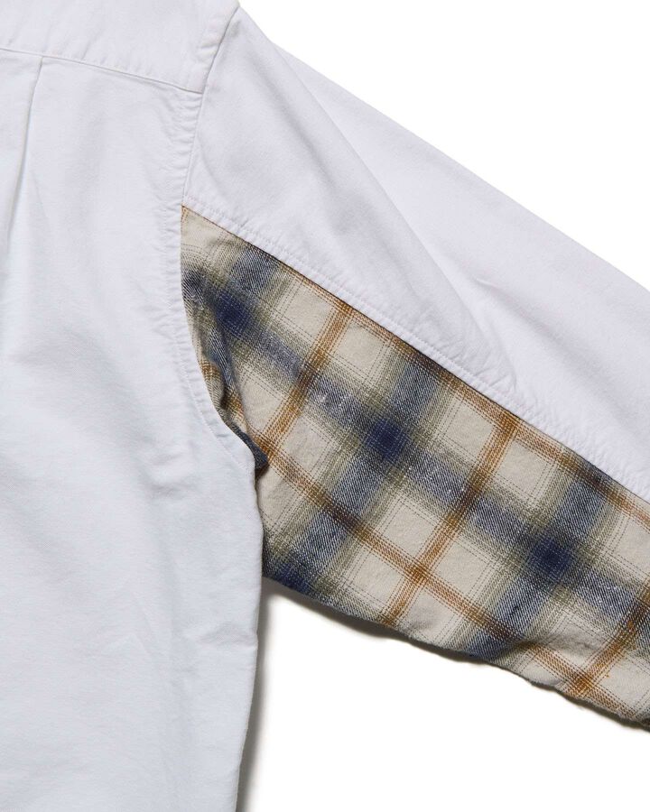 CHECK PANELED B.D SHIRT,WHITE, medium image number 3