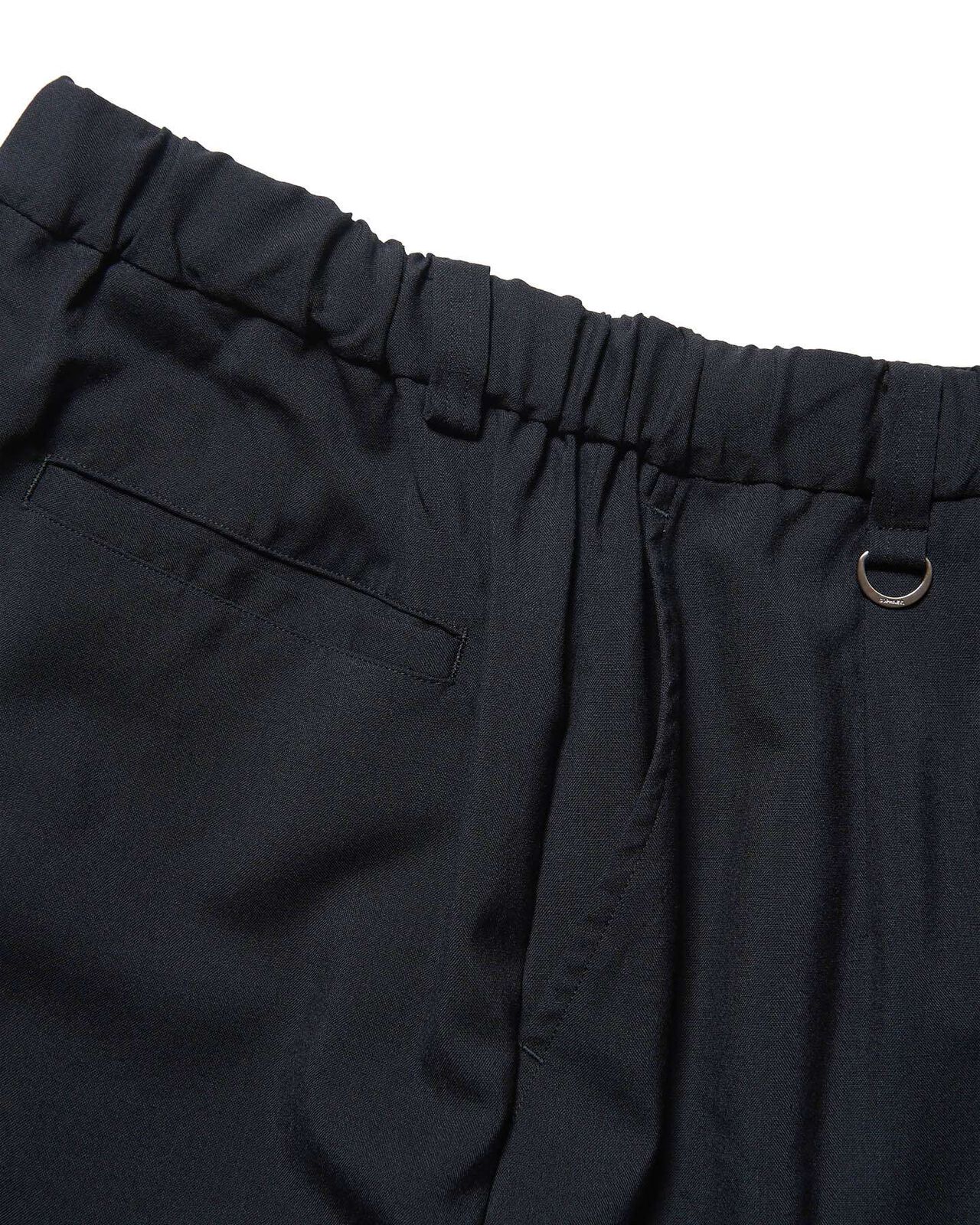 WASHBLE WOOL TAPERED BOLD PANTS,BLACK, large image number 3