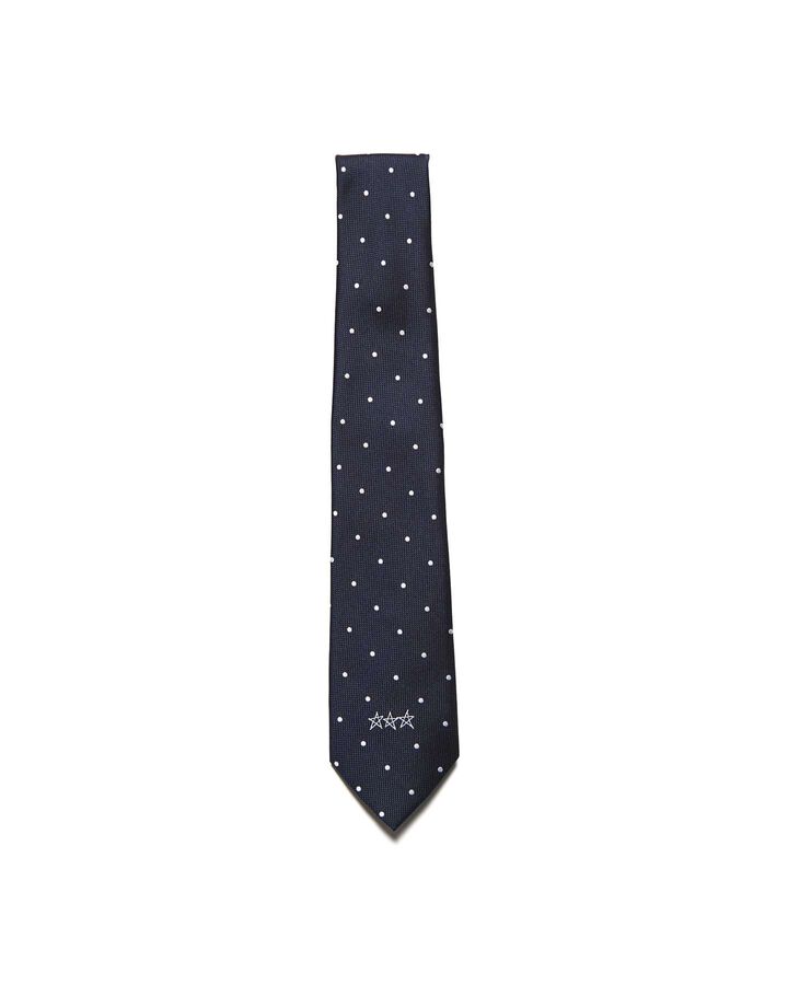 STAR SILK NECKTIE,NAVY, medium