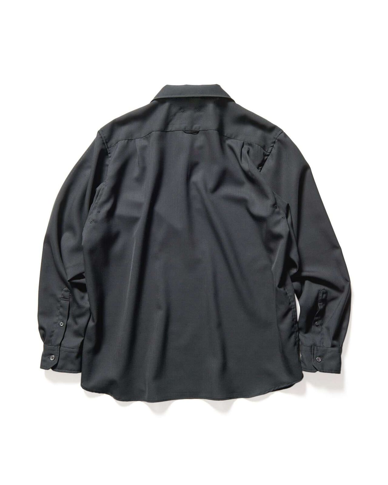 WOOL TWILL PULLOVER SHIRT,BLACK, large image number 1