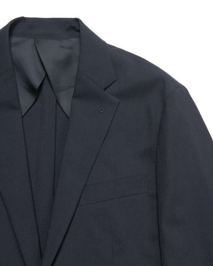 SUMMER MERINO WOOL STANDARD 2BUTTON JACKET,NAVY, medium image number 2