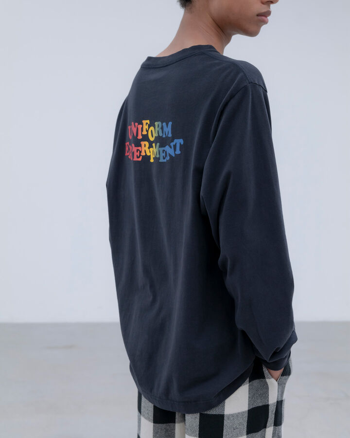 GRADATION LOGO L/S TEE,BLACK, medium image number 5
