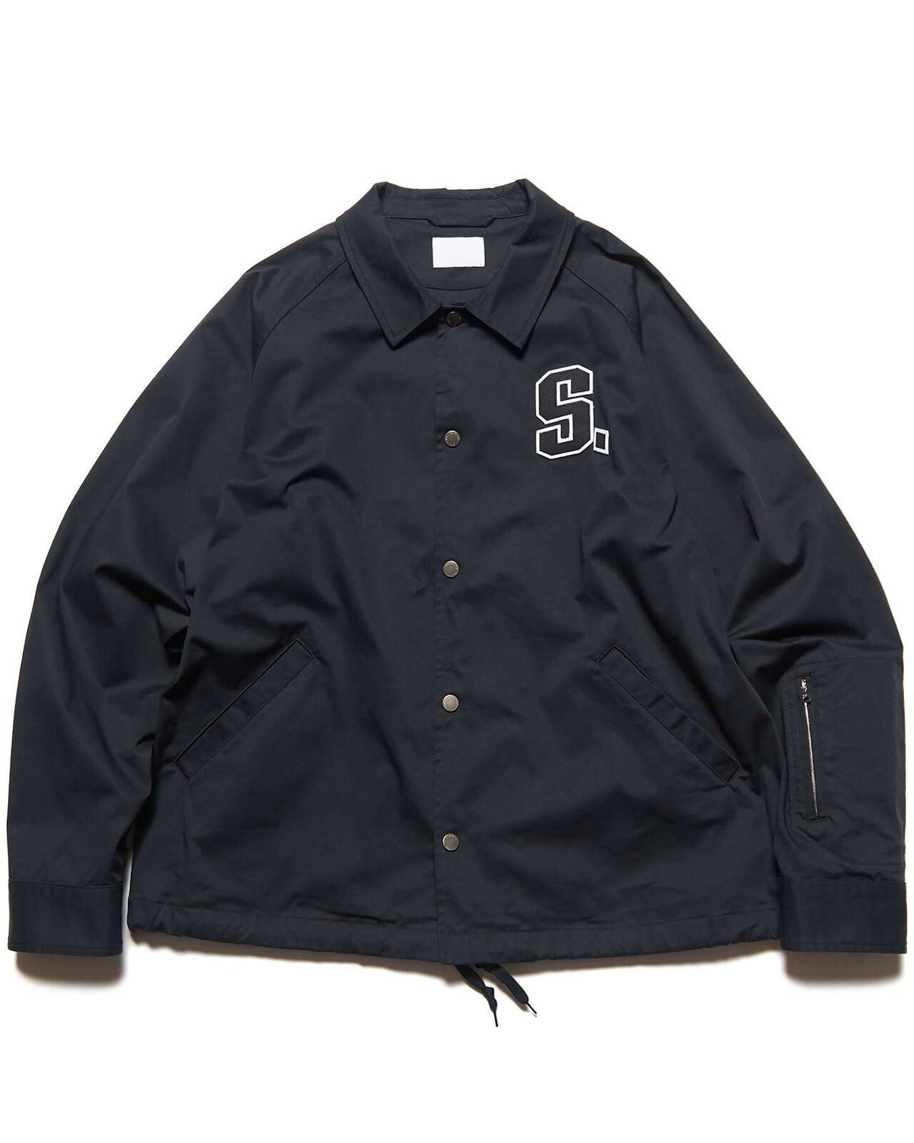 STRETCH TWILL COACH JACKET,BLACK, large image number 0