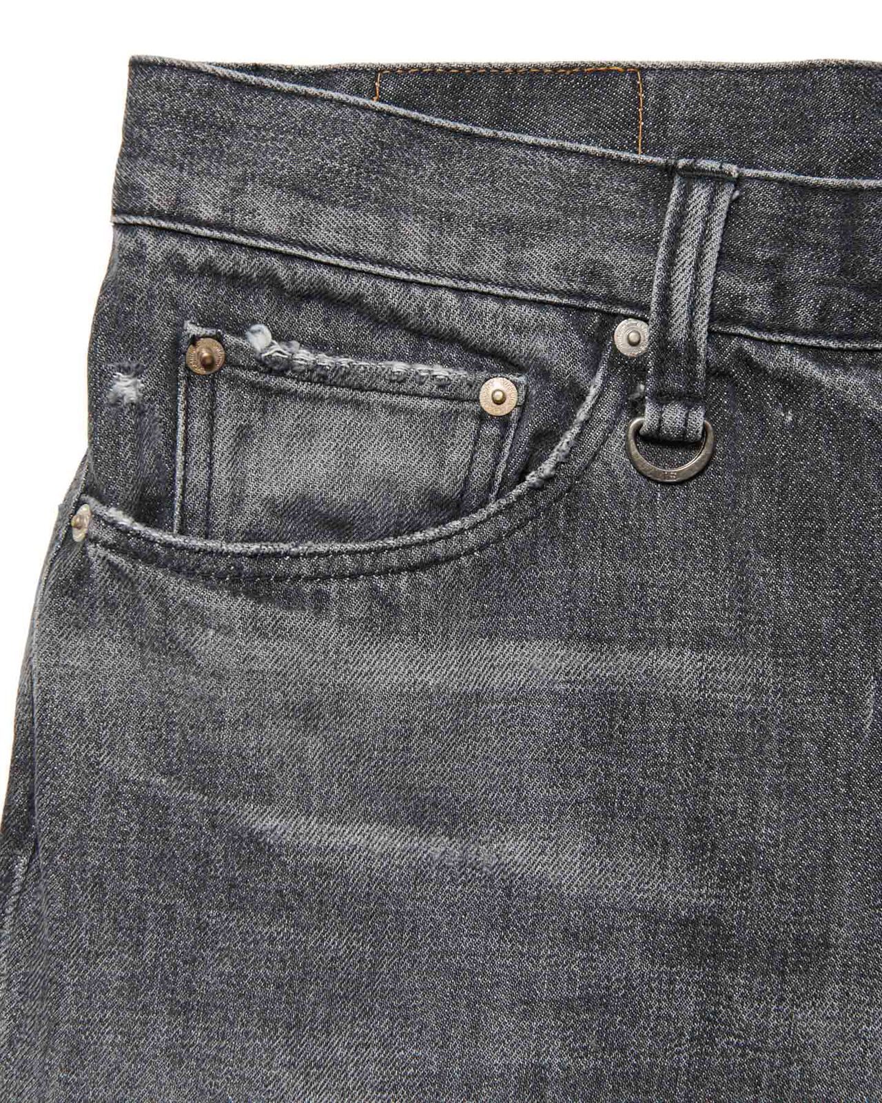 DAMAGED DENIM REGULAR-FIT JEANS,BLACK, large image number 3