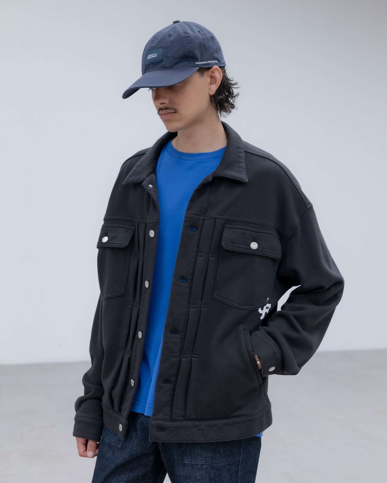 SWEAT TRUCKER JACKET,GRAY, large image number 6
