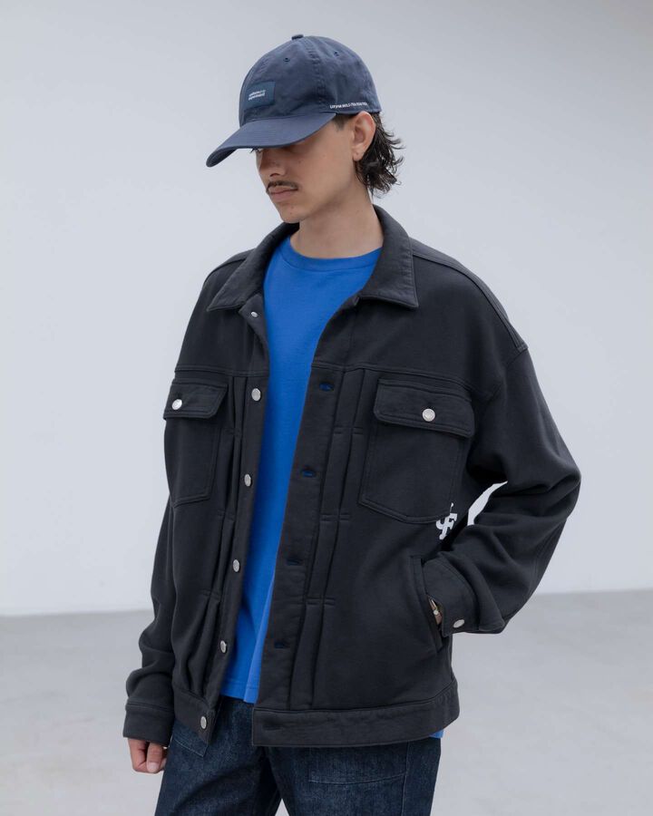 SWEAT TRUCKER JACKET,GRAY, medium image number 6
