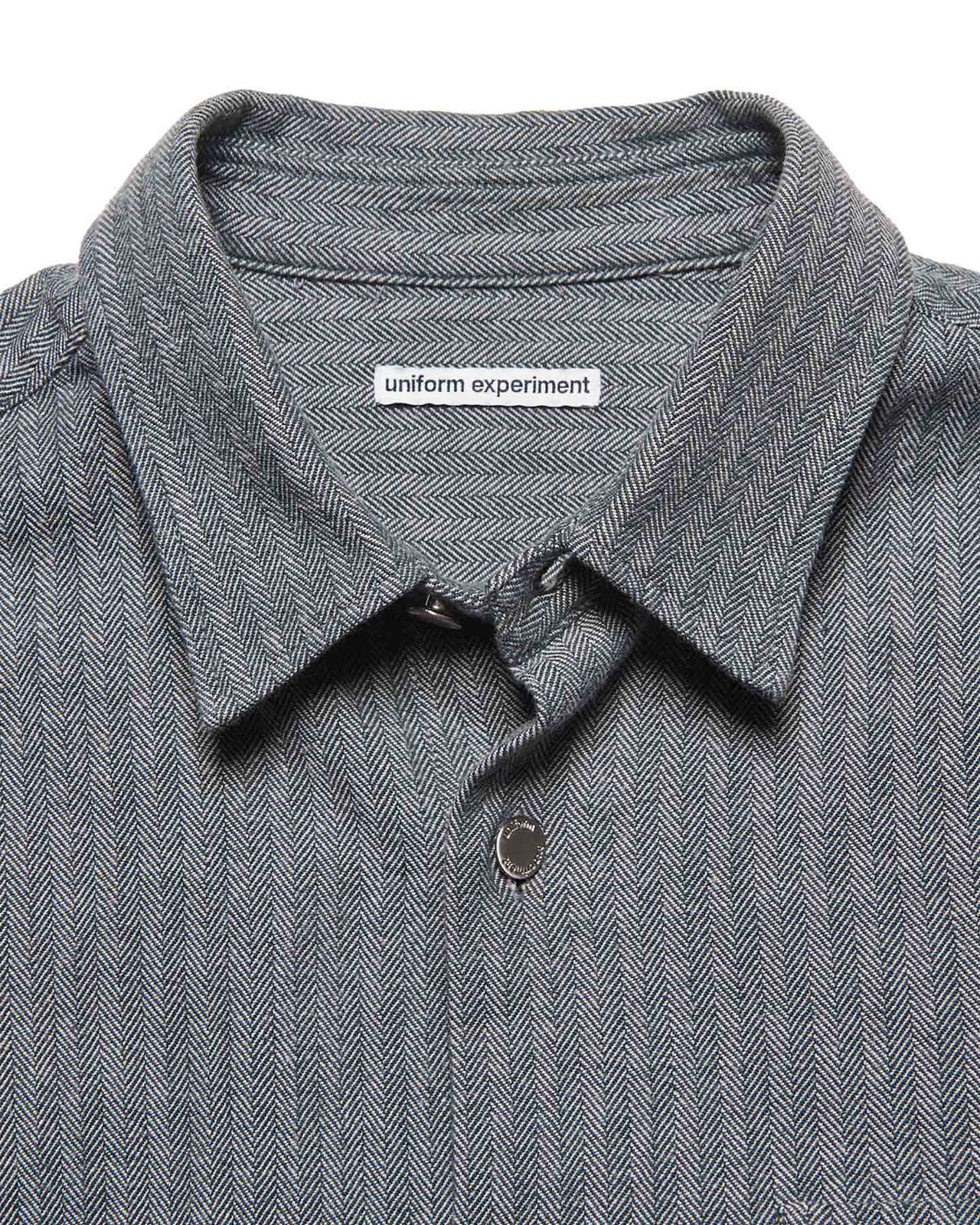 SELVAGE HERRINGBONE SHIRT,CHARCOAL GRAY, large image number 5