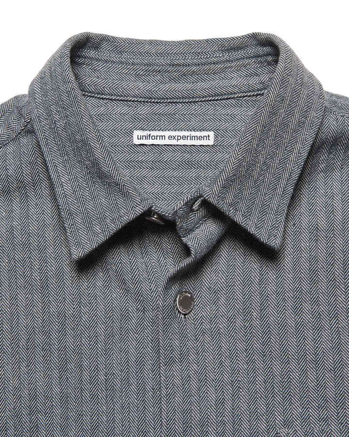 SELVAGE HERRINGBONE SHIRT,CHARCOAL GRAY, medium image number 5
