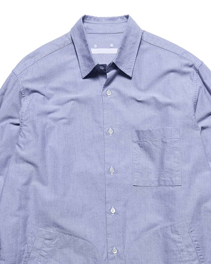 RIBBED REGULAR COLLAR SHIRT,NAVY, medium image number 2
