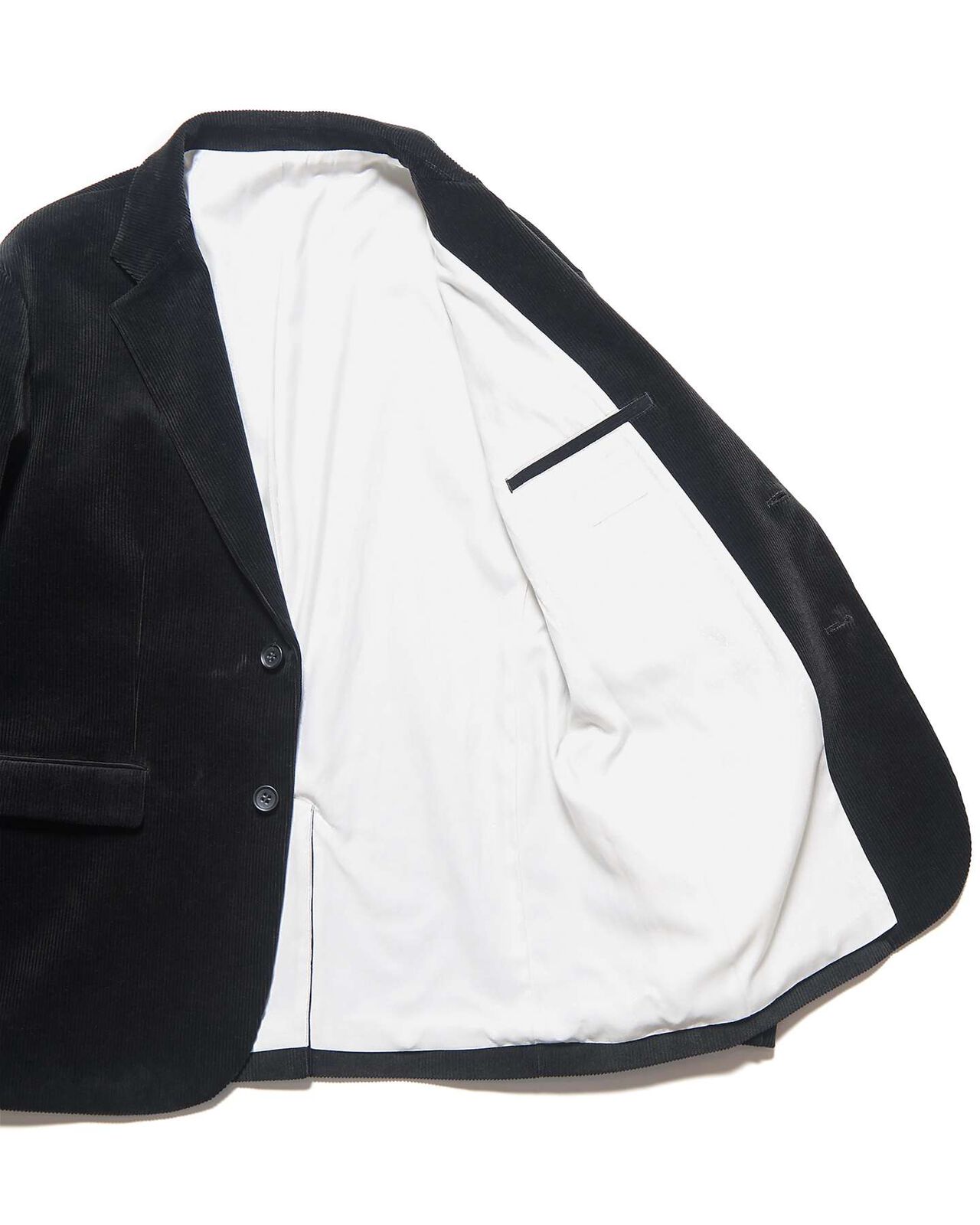 CORDUROY 2-BUTTON JACKET,BLACK, large image number 4