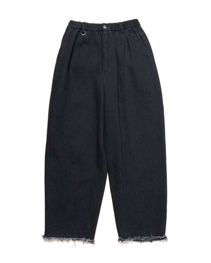 WASHED RELAX FIT PANTS,BLACK, medium