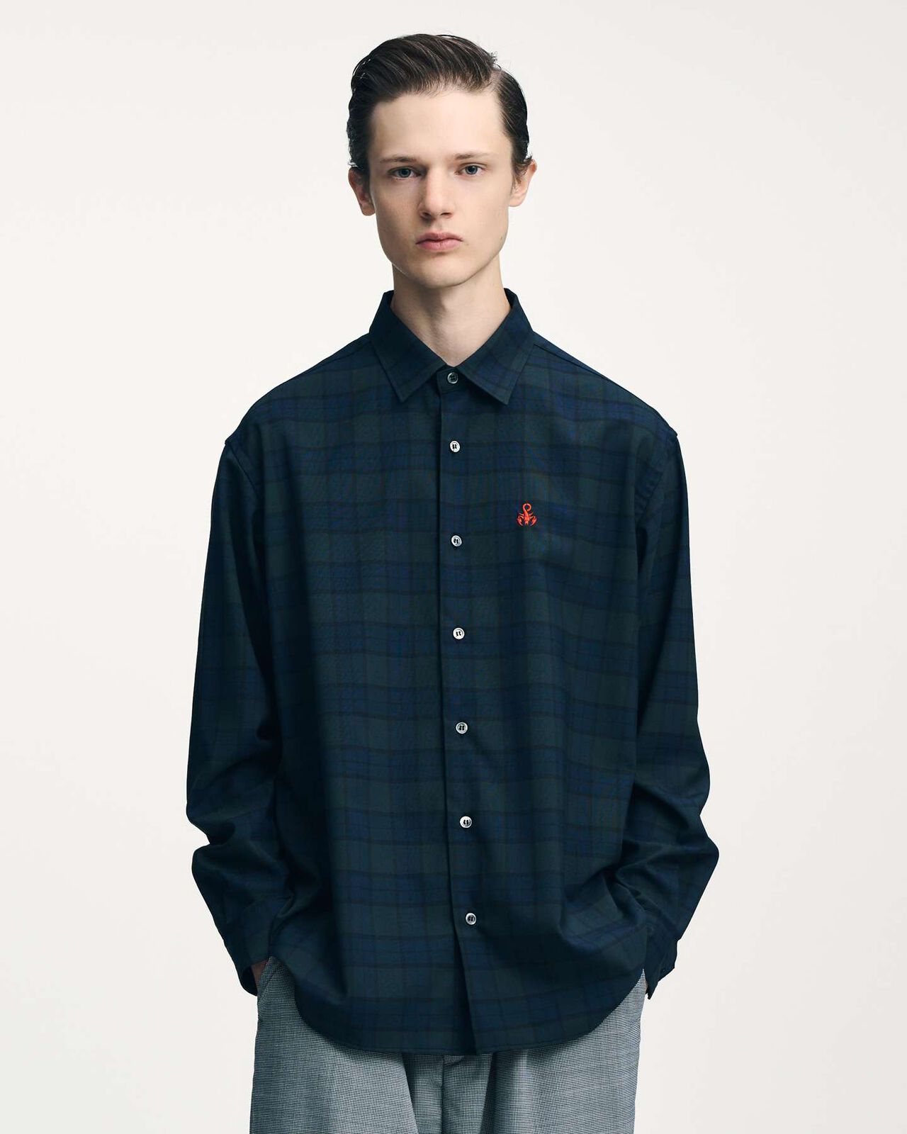 TROPICAL CHECK RELAX-FIT SHIRT,A, large image number 3