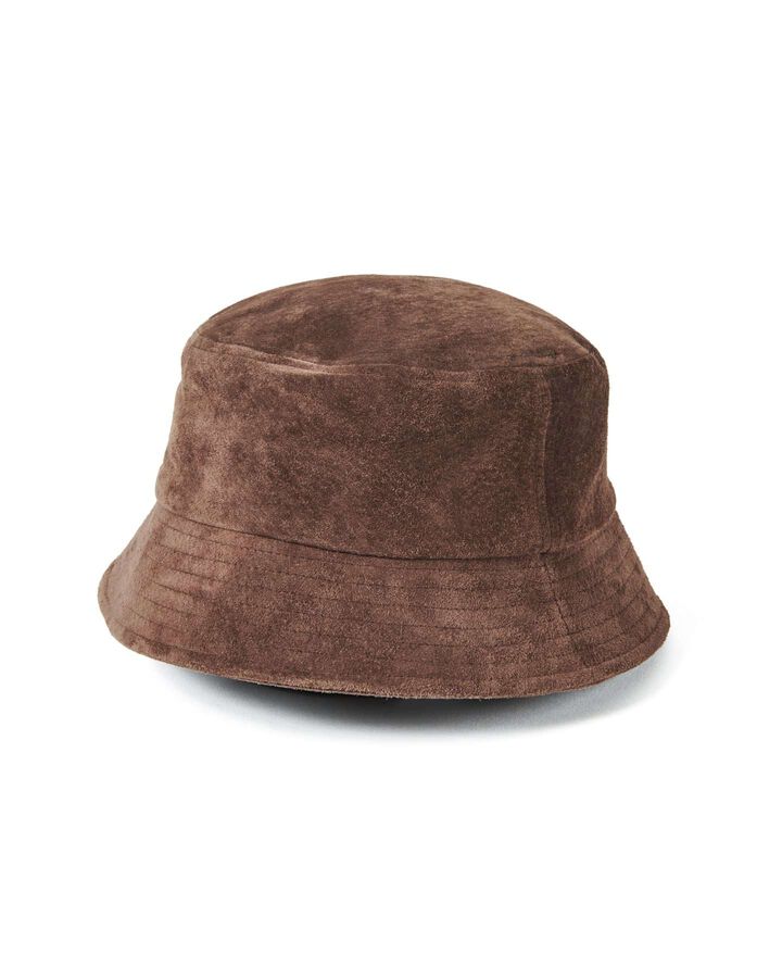 SUEDE BUCKET HAT,BROWN, medium