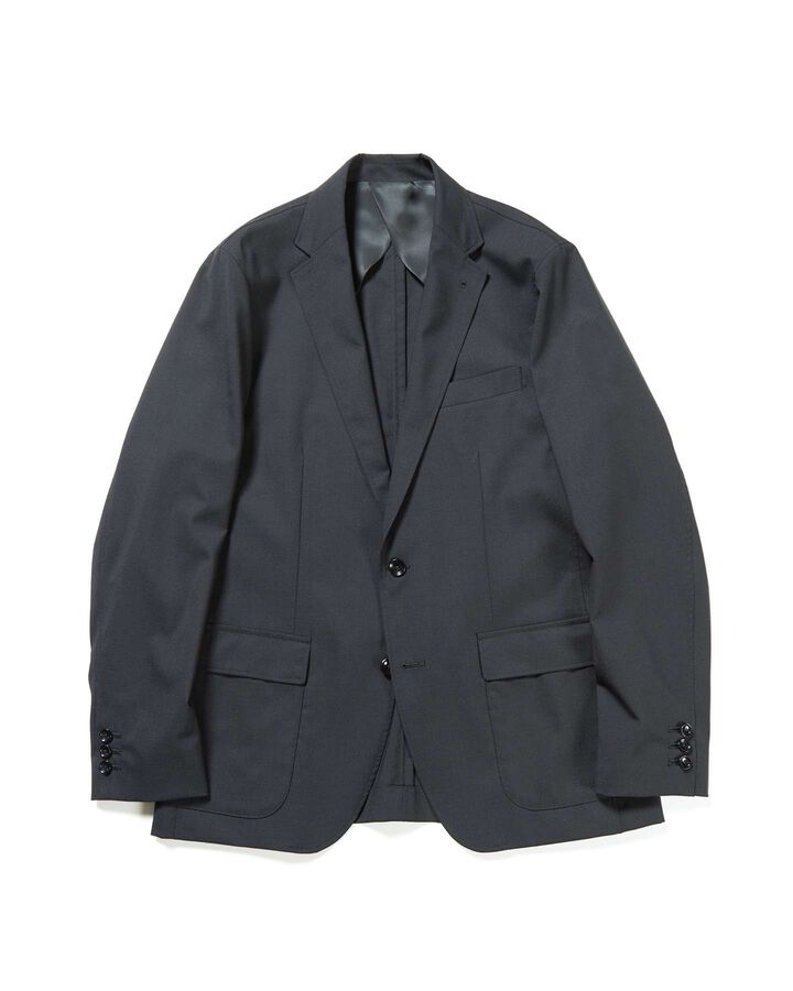 SUMMER STRETCH WOOL STANDARD 2BUTTON JACKET,BLACK, medium
