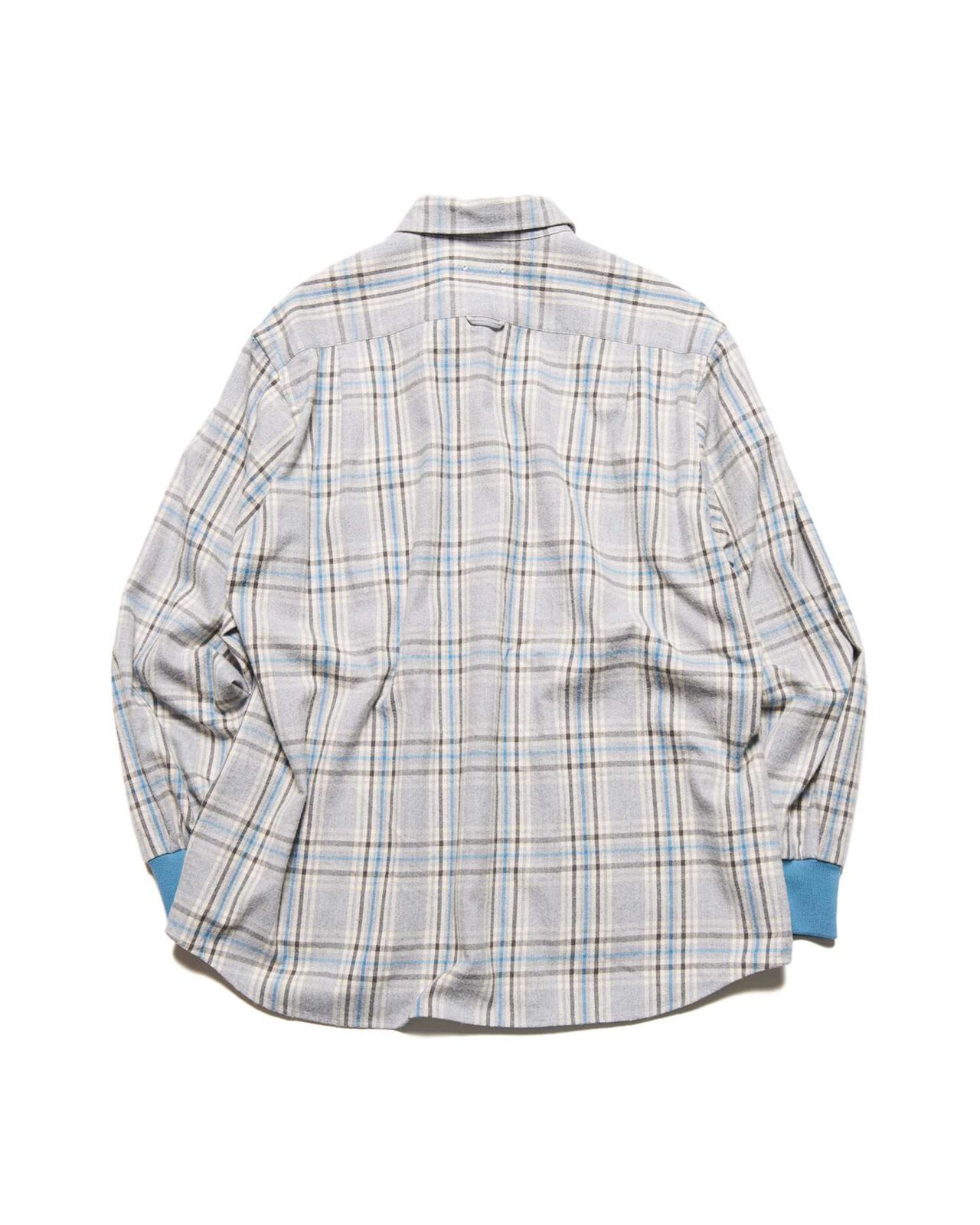 FLANNEL CHECK RIBBED SHIRT,LIGHT GRAY, large image number 1