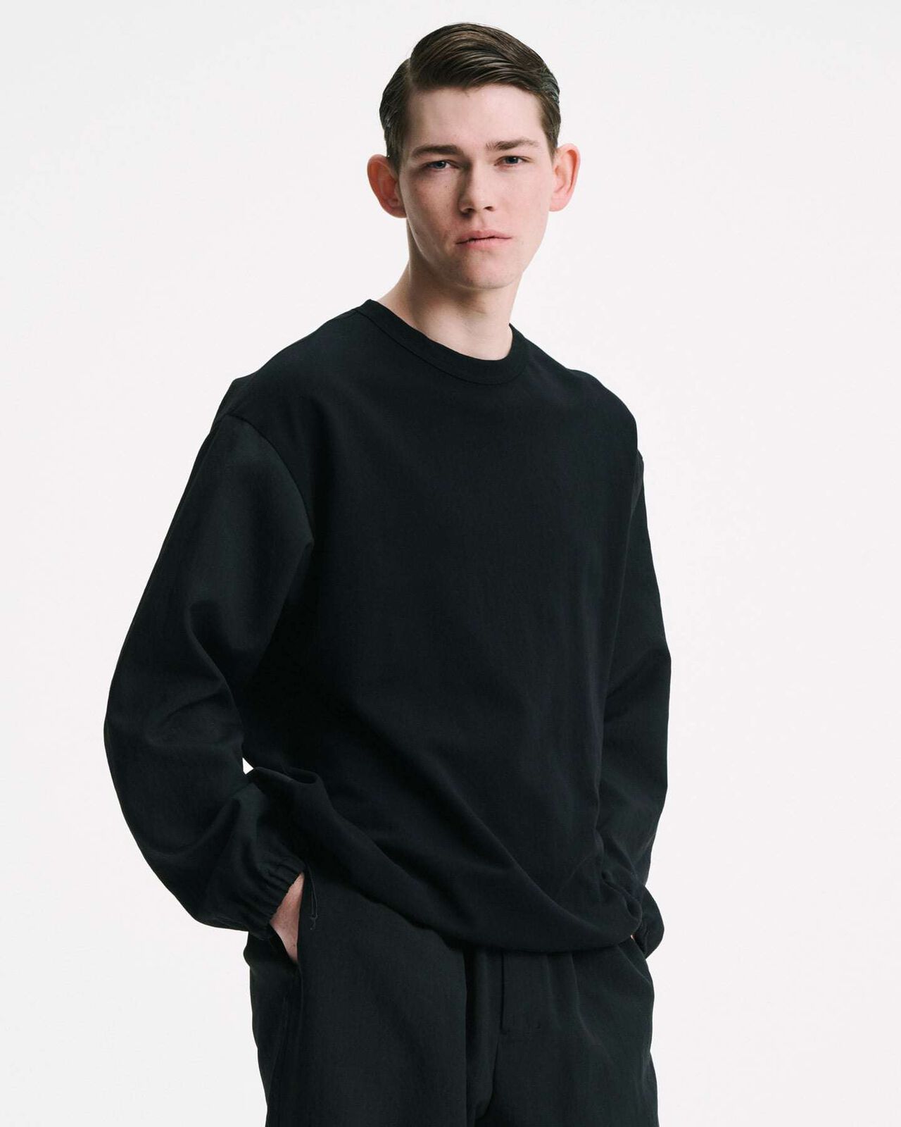 FABRIC-MIX L/S TOP,SAGE, large image number 5