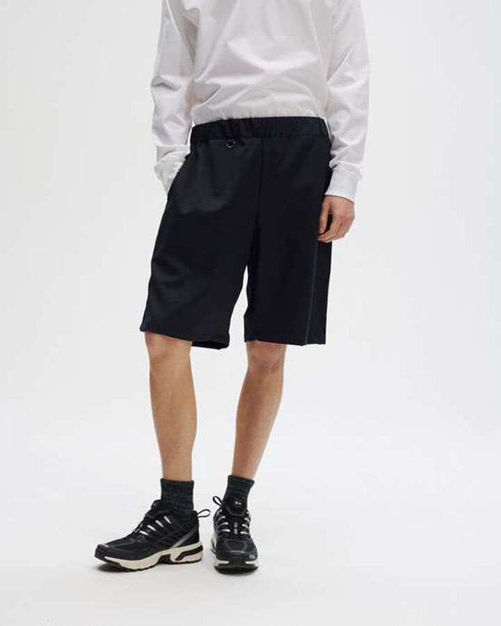 SUMMER STRETCH WOOL EASY SHORTS,NAVY, medium image number 3