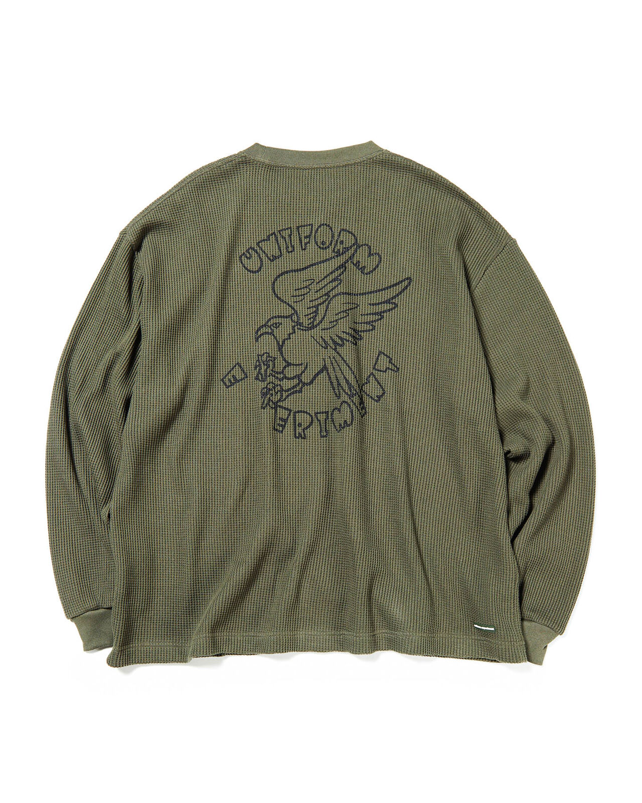 UEAFA WAFFLE L/S BAGGY TEE,KHAKI, large image number 1