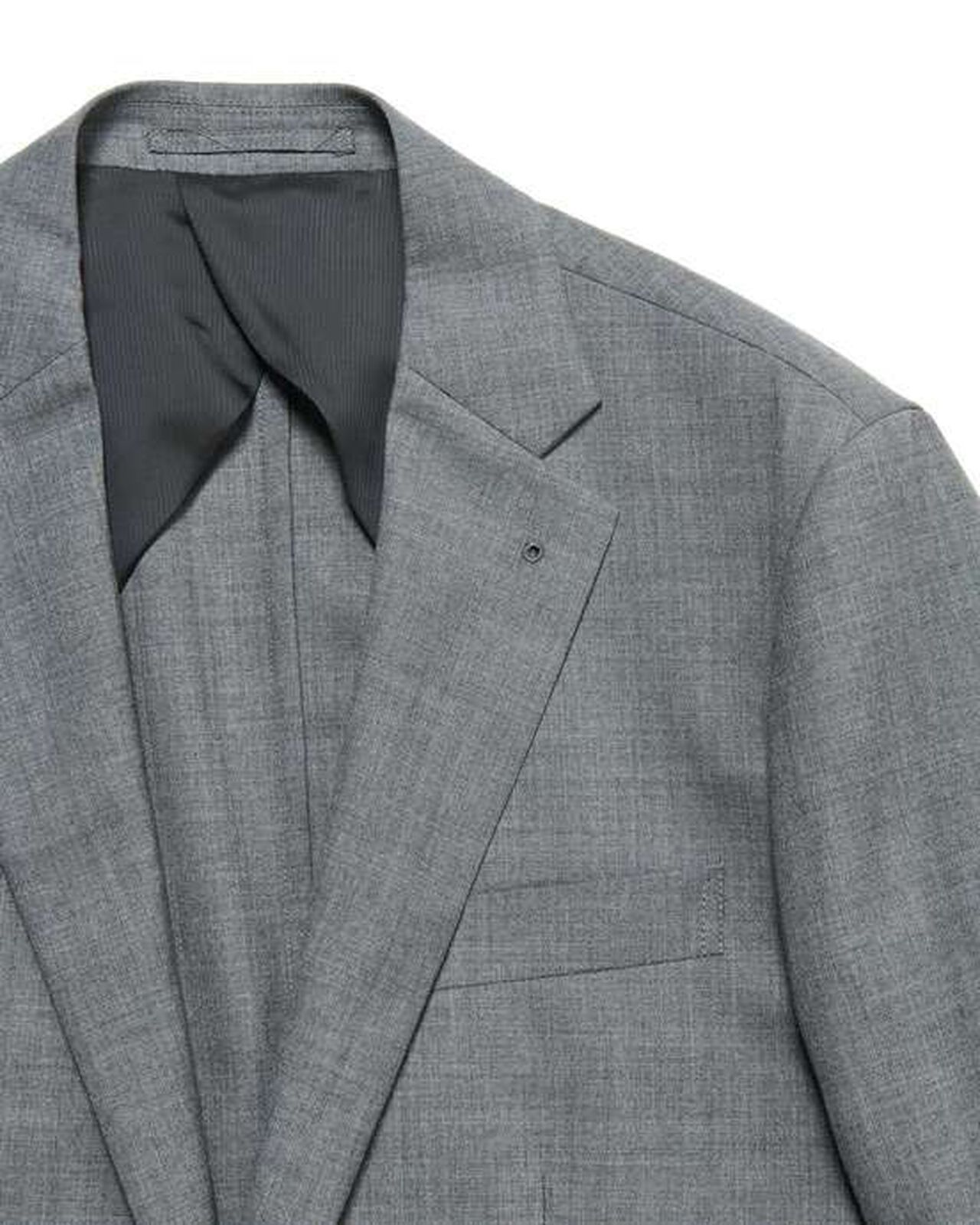 SUMMER MERINO WOOL STANDARD 2BUTTON JACKET,GRAY, large image number 2