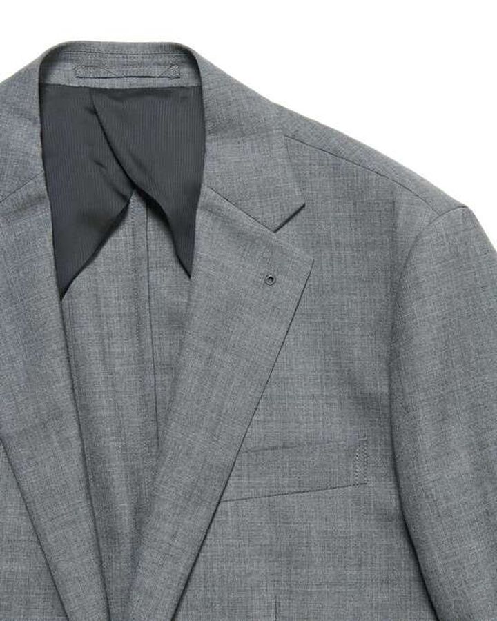 SUMMER MERINO WOOL STANDARD 2BUTTON JACKET,GRAY, medium image number 2